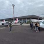 Small aircraft used for interisland flights in Galapagos