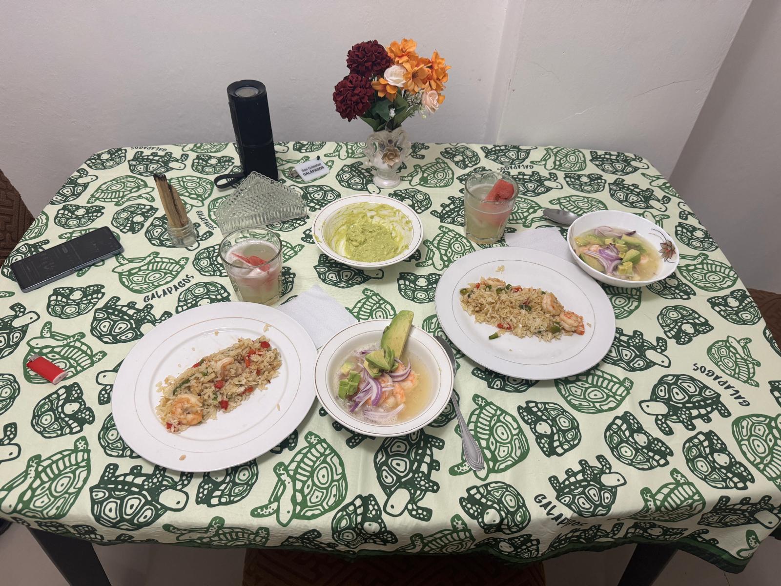 Fresh tuna ceviche preparation in San Cristobal Galapagos