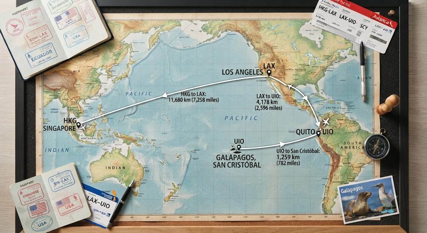 getting to Galapagos from Honkong to Galapagos 